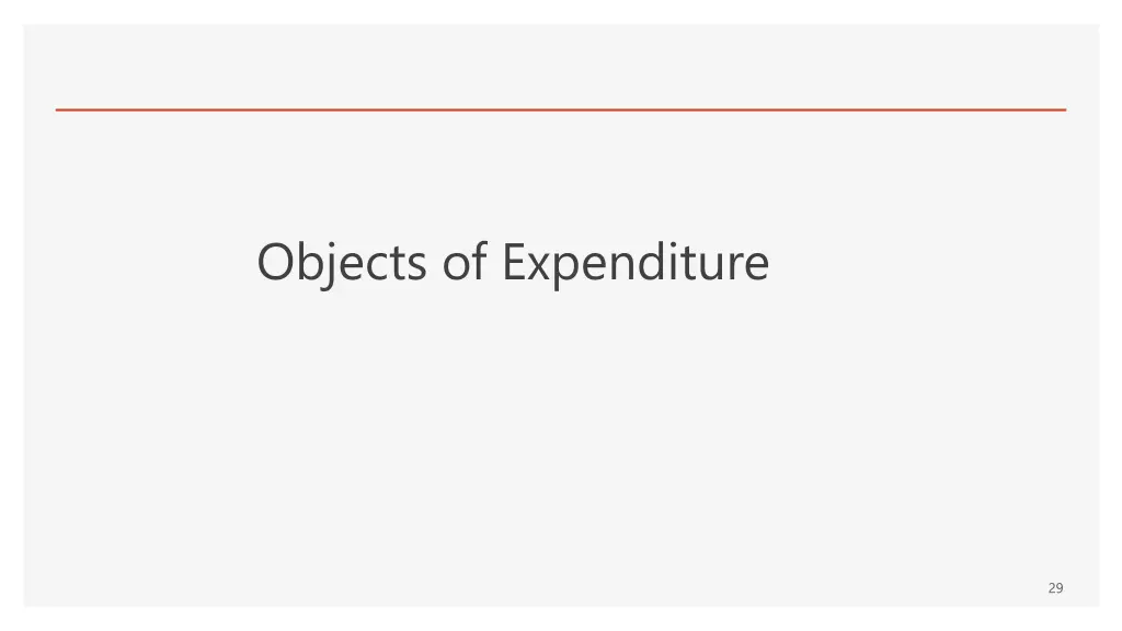 objects of expenditure