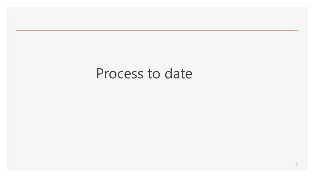 process to date