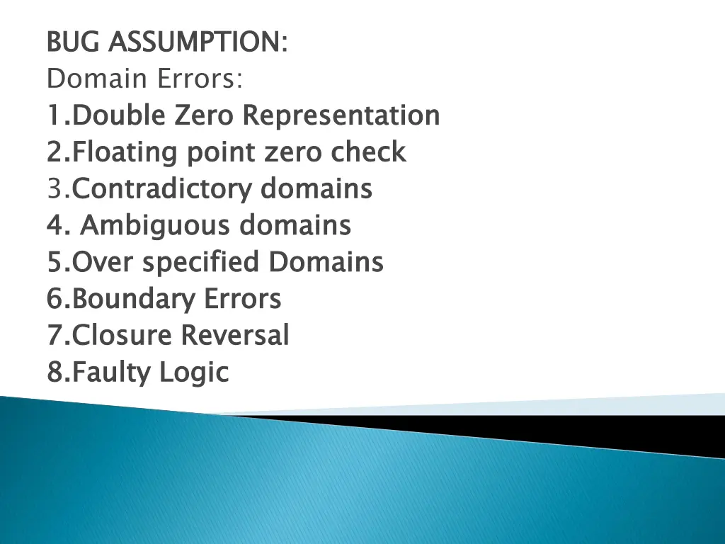 bug assumption domain errors 1 double zero