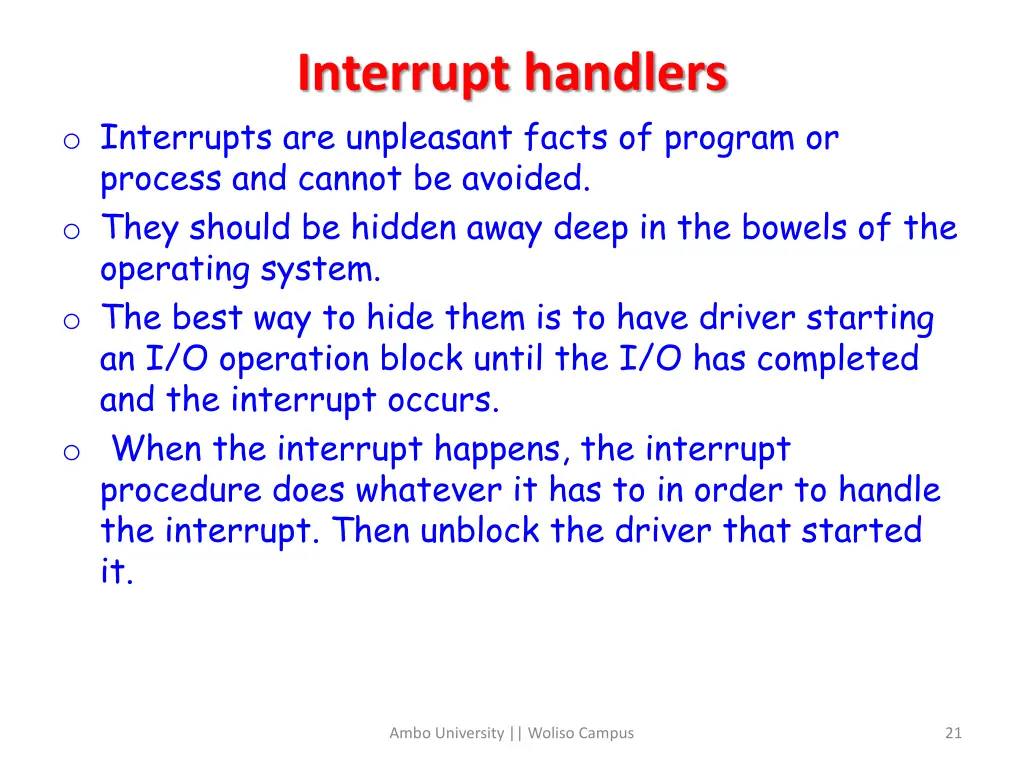 interrupt handlers