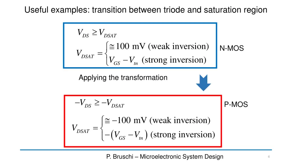 useful examples transition between triode