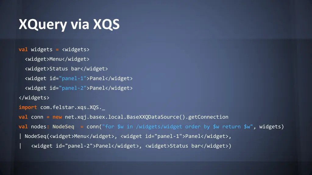 xquery via xqs