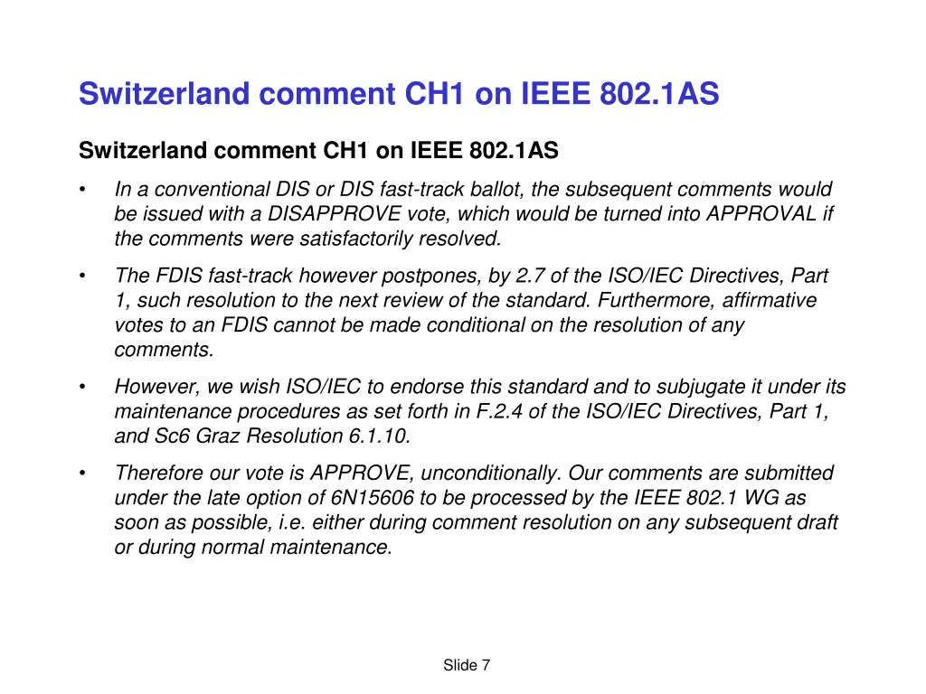 switzerland comment ch1 on ieee 802 1as