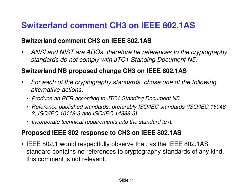 switzerland comment ch3 on ieee 802 1as