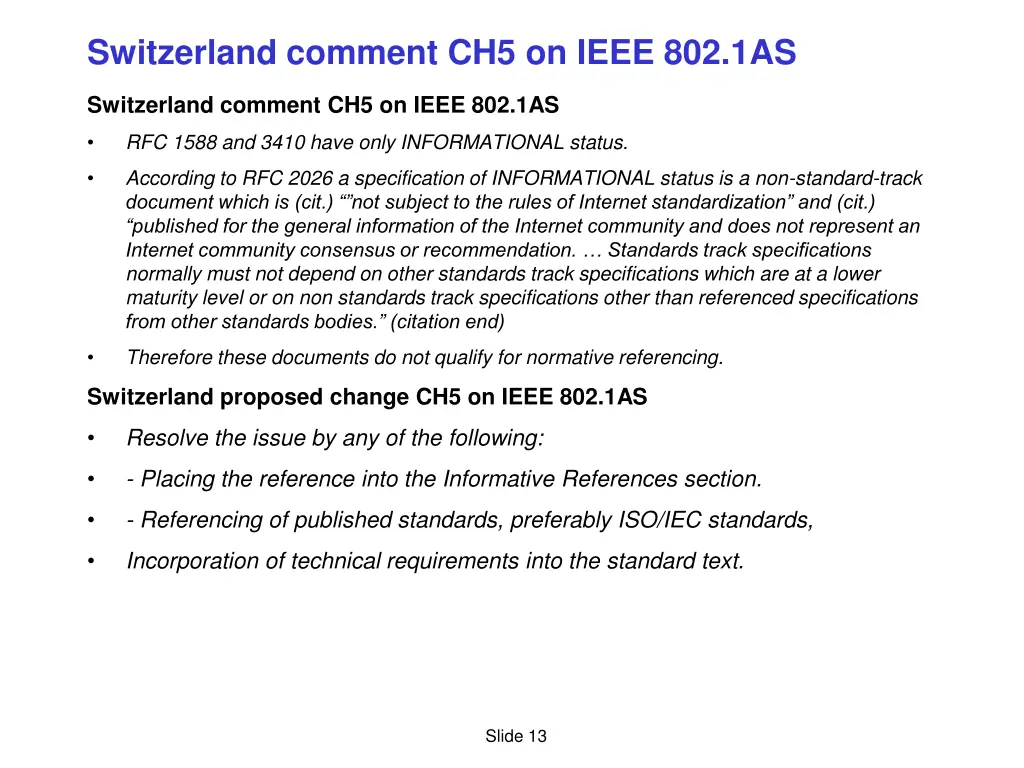 switzerland comment ch5 on ieee 802 1as