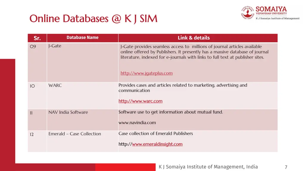 online databases @ k j sim online databases 2