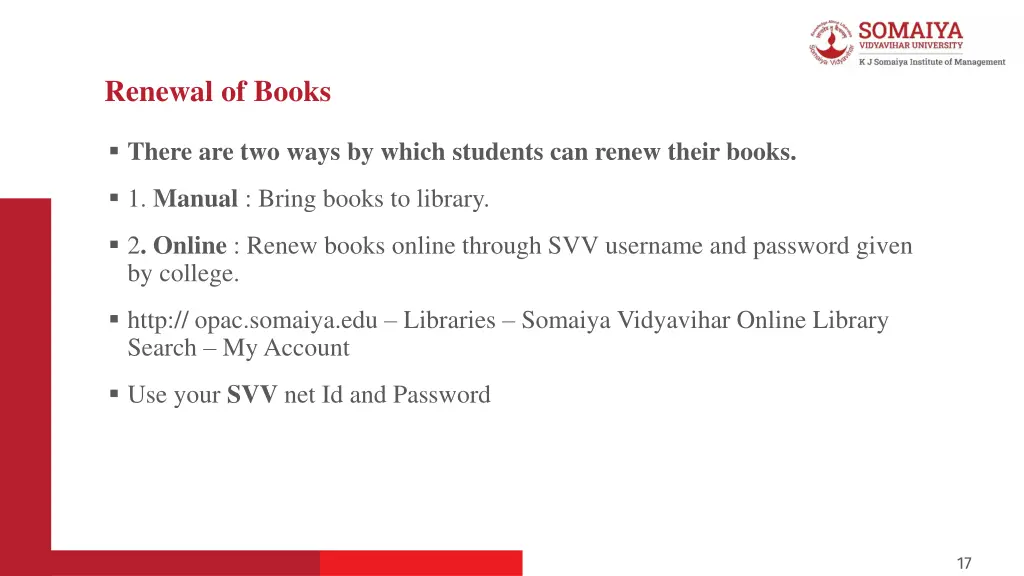 renewal of books