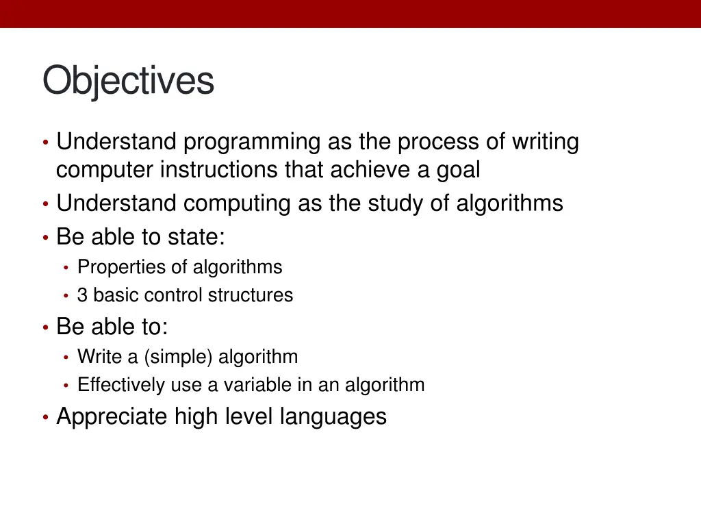 objectives