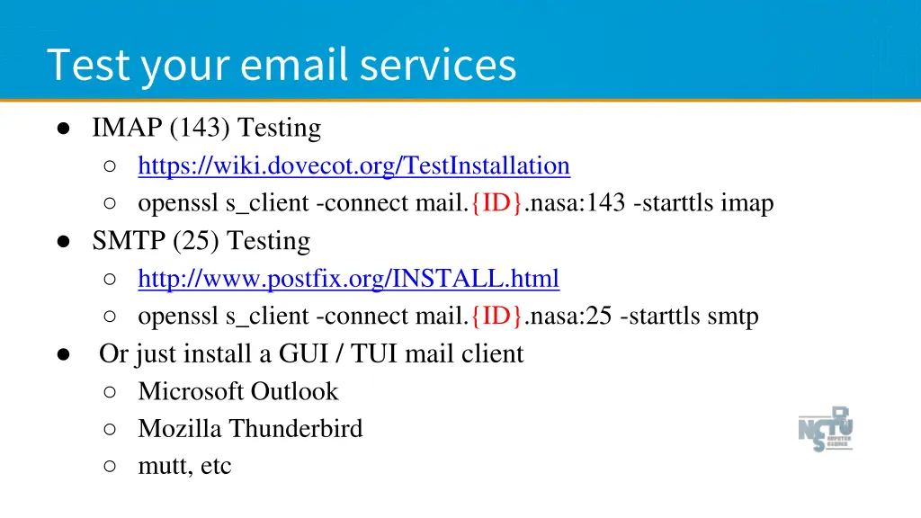 test your email services