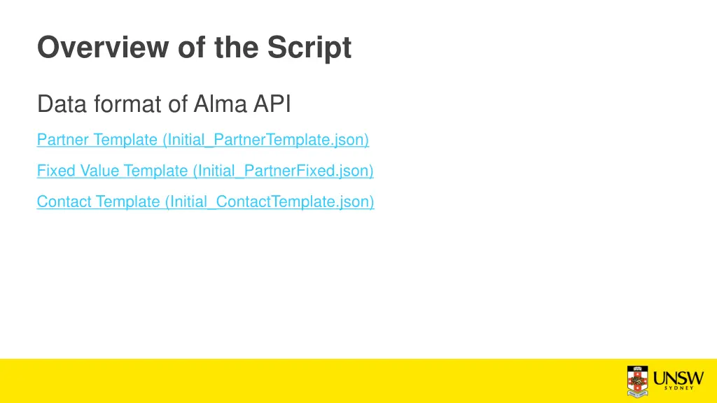 overview of the script 2