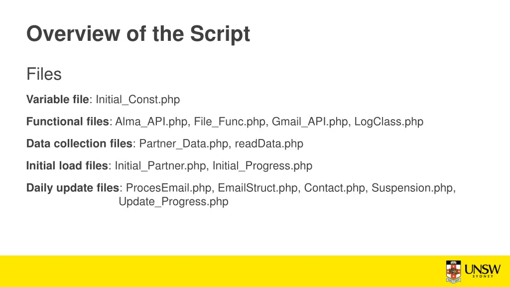 overview of the script 3