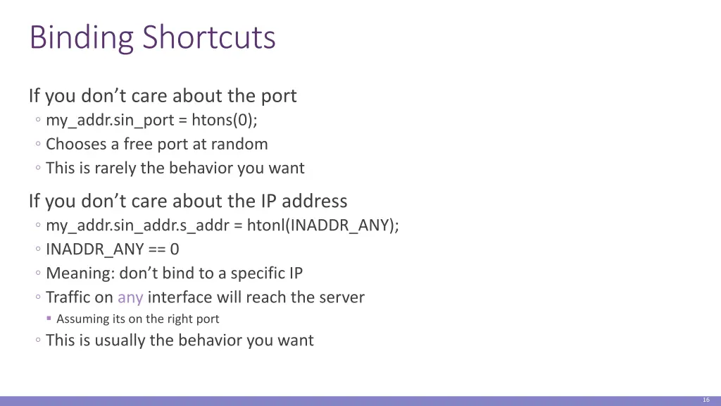 binding shortcuts