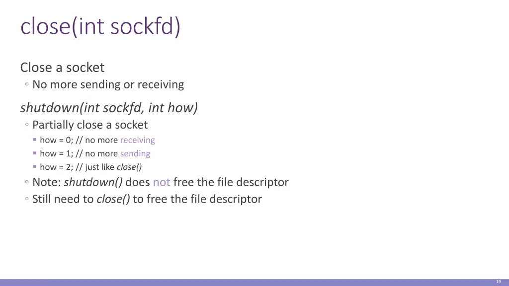 close int sockfd