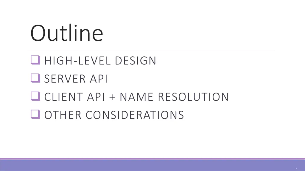 outline high level design server api client