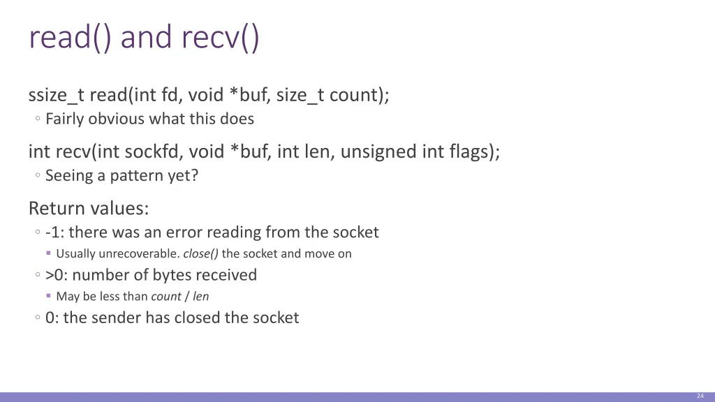 read and recv