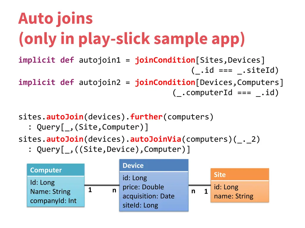 auto joins only in play slick sample app