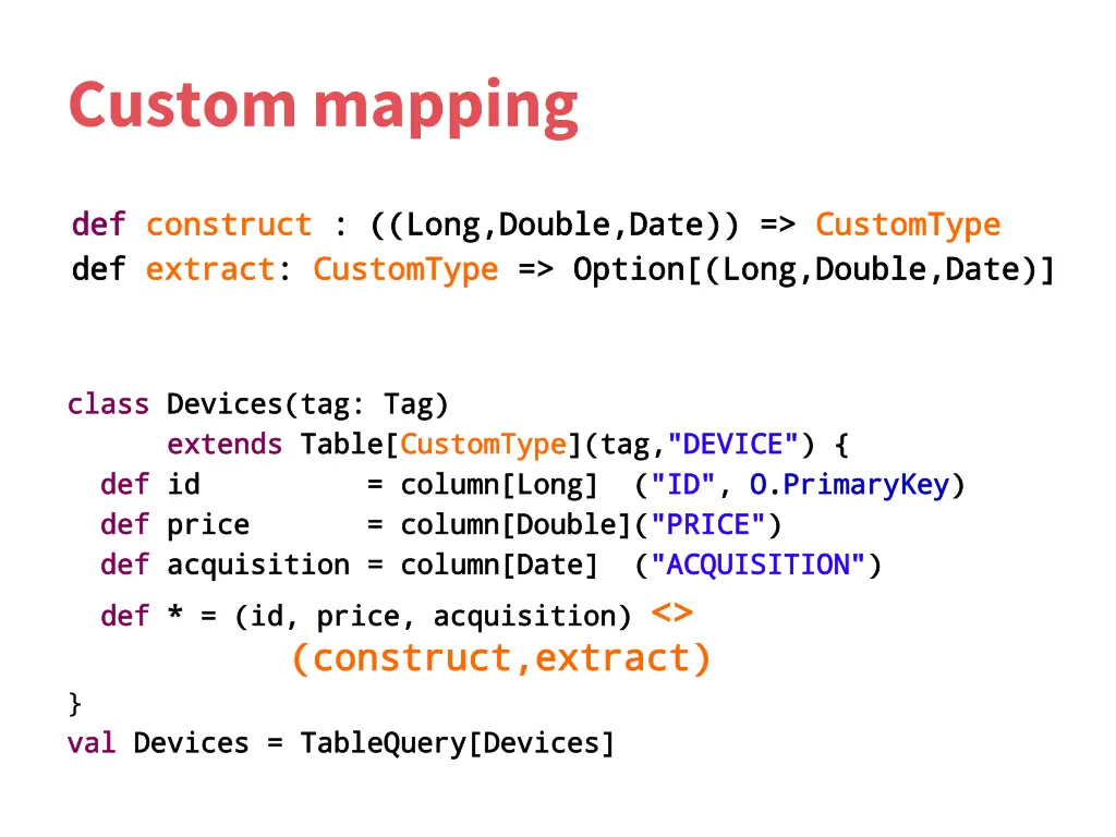 custom mapping
