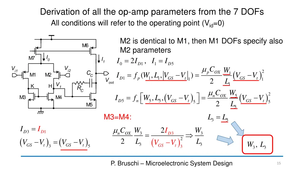 derivation of all the op amp parameters from