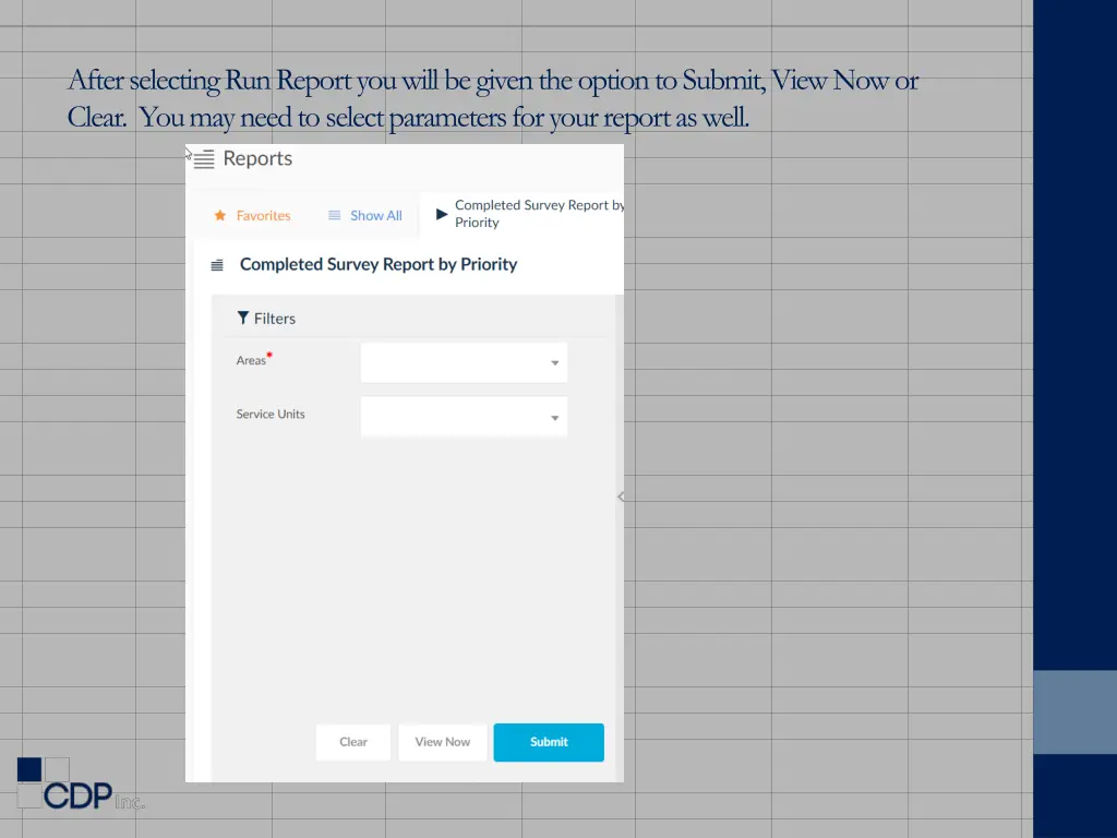 after selecting run report you will be given