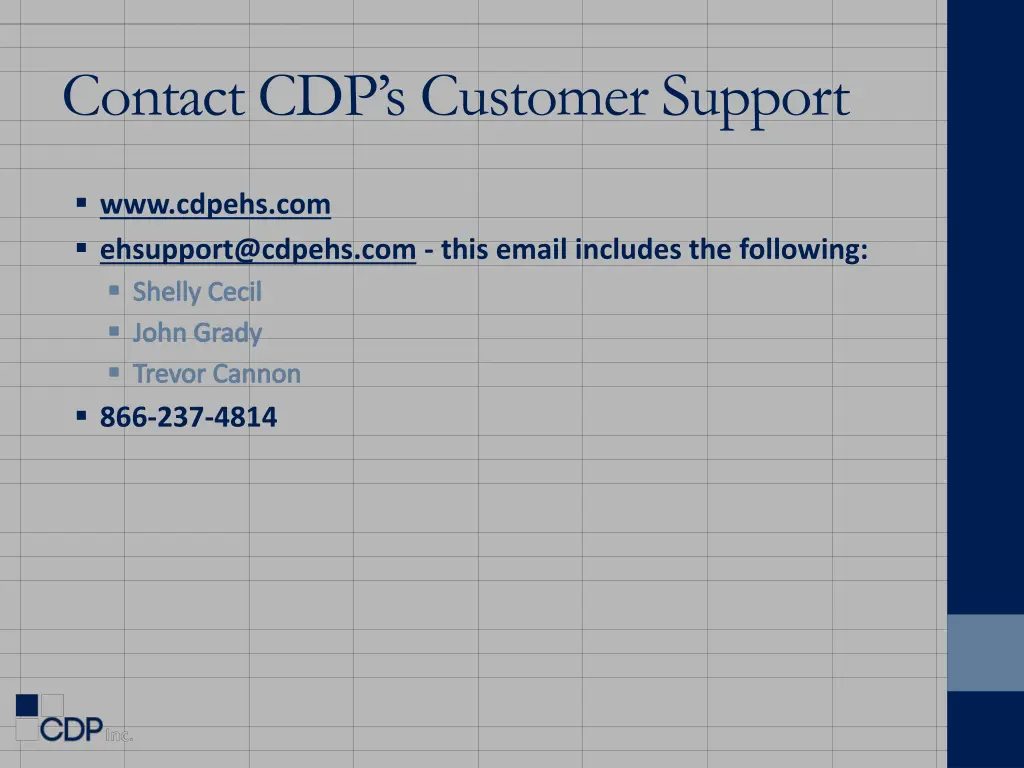 contact cdp s customer support
