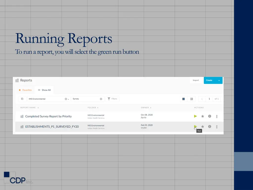 running reports to run a report you will select