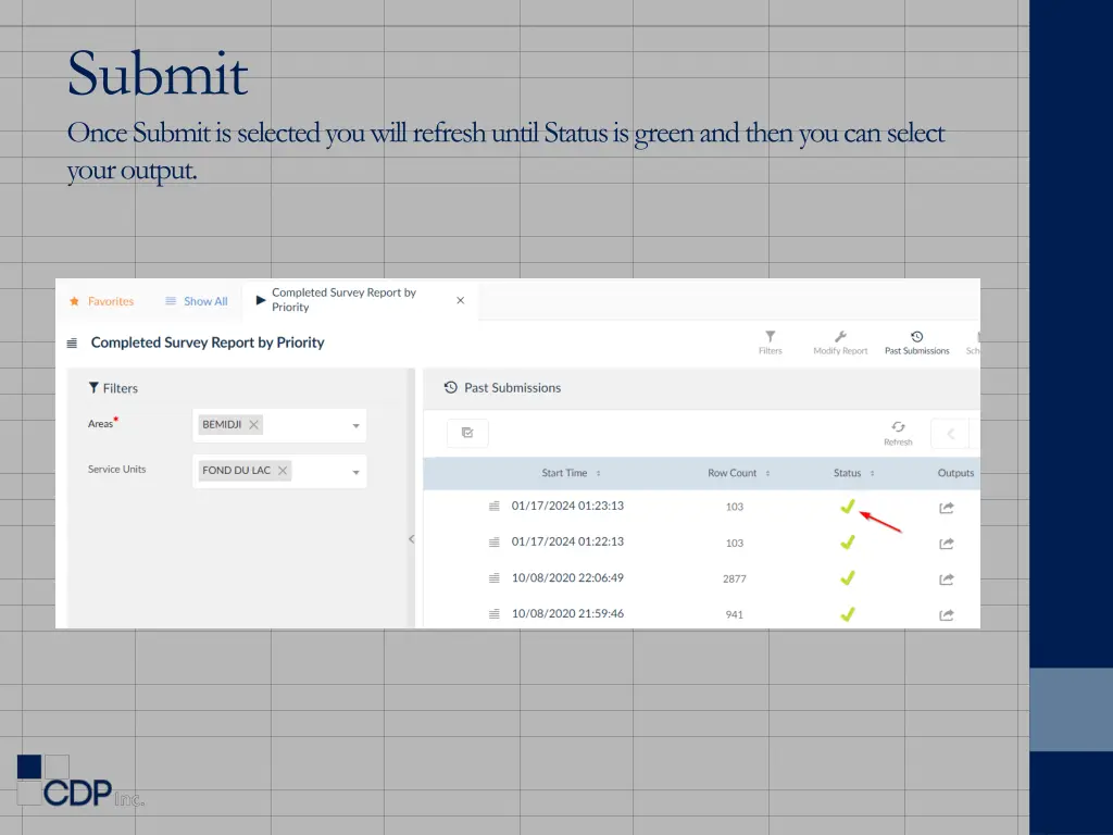 submit once submit is selected you will refresh