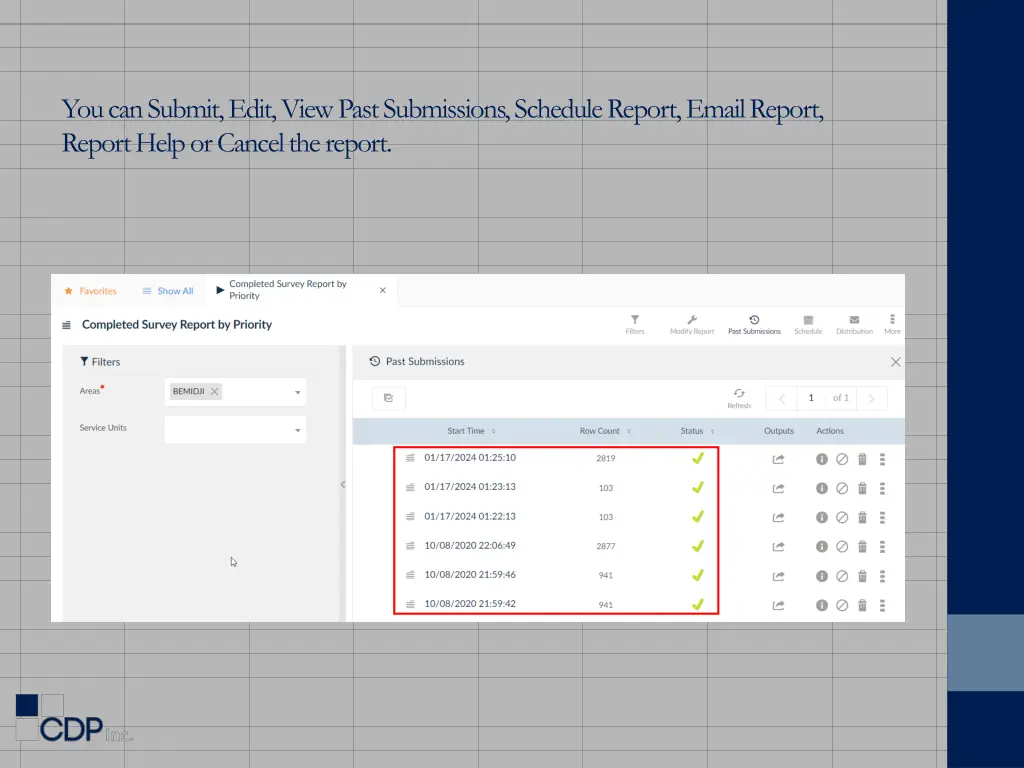 you can submit edit view past submissions