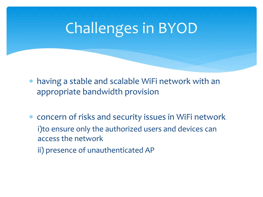 challenges in byod