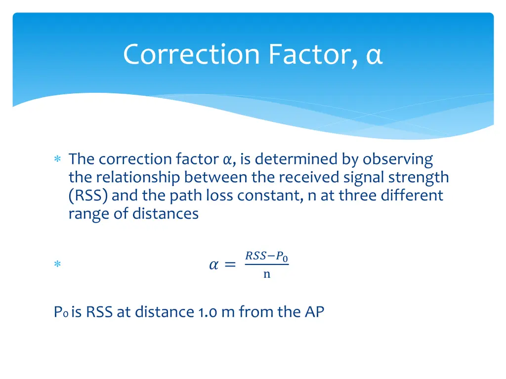 correction factor