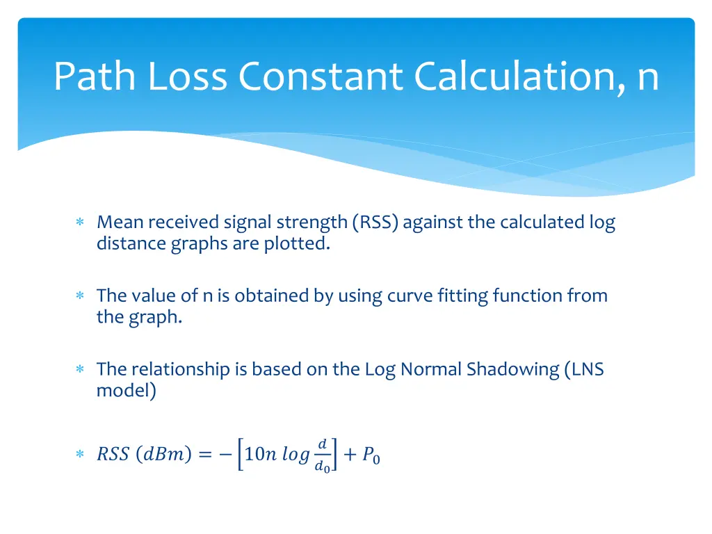 path loss constant calculation n