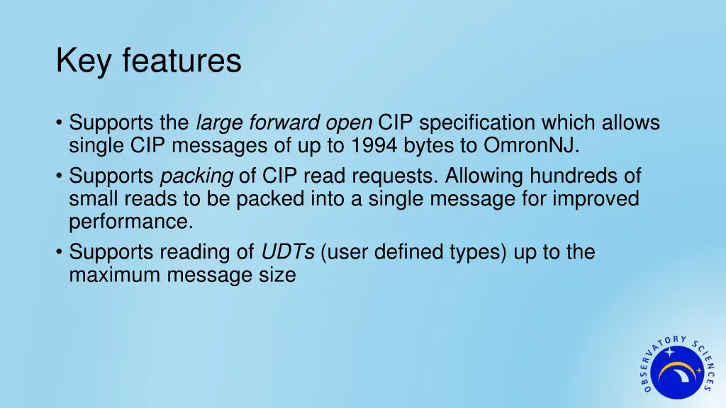 key features