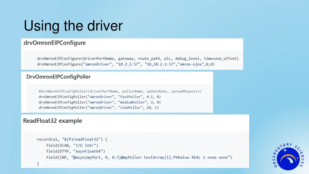 using the driver