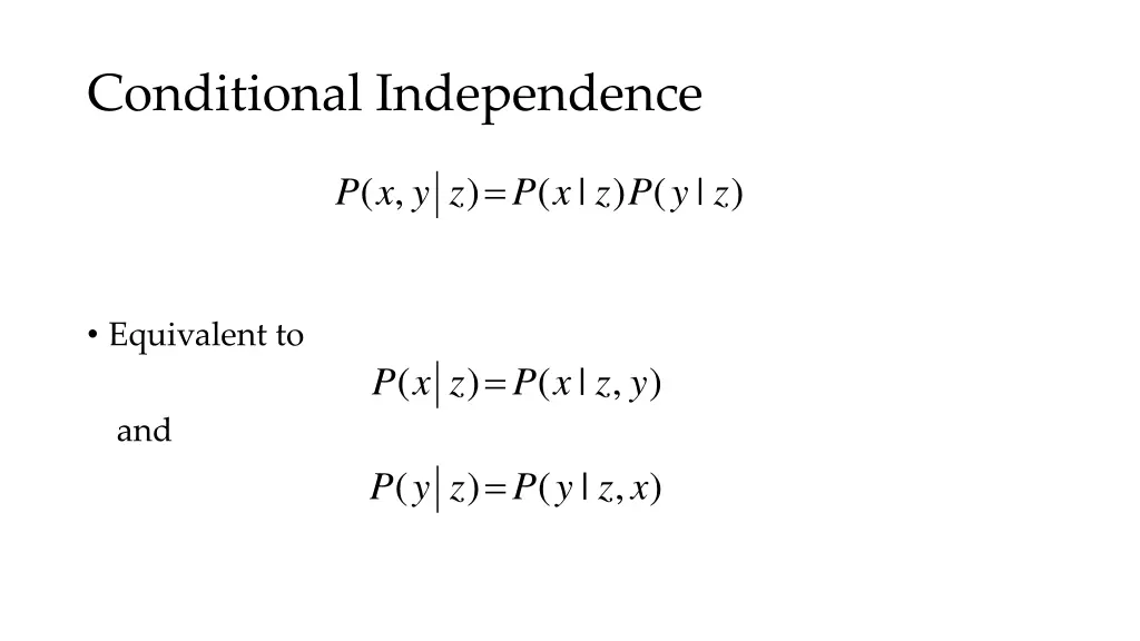 conditional independence