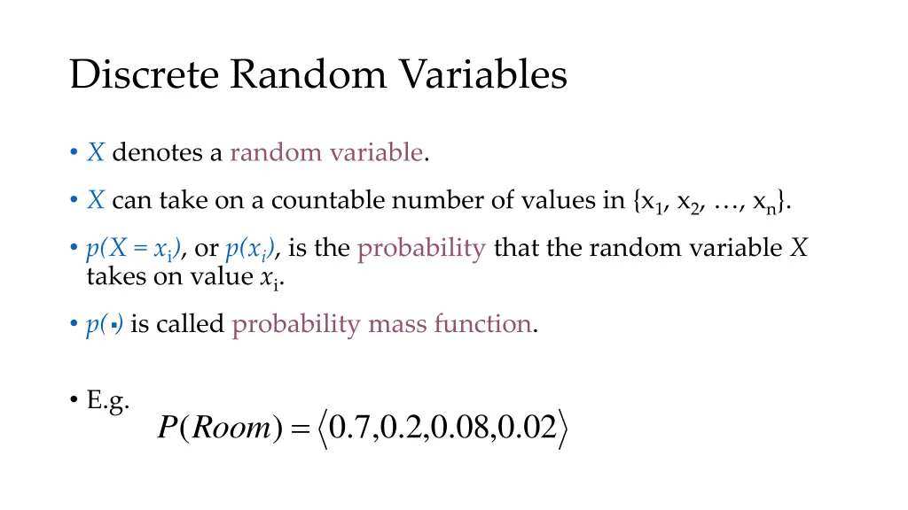 discrete random variables