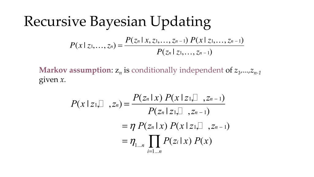 recursive bayesian updating