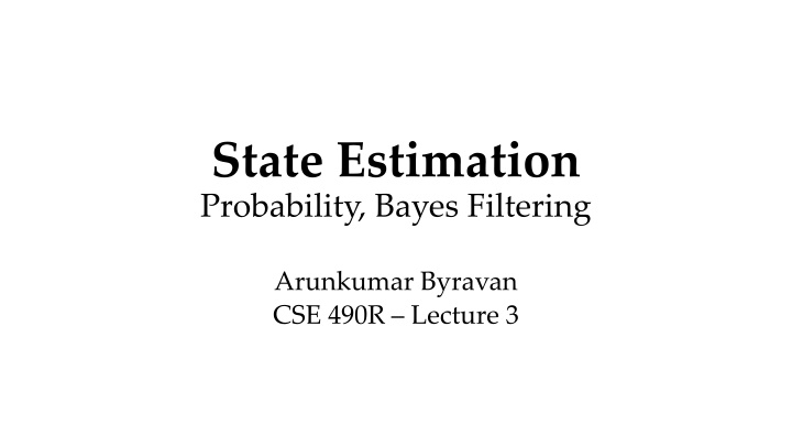state estimation probability bayes filtering