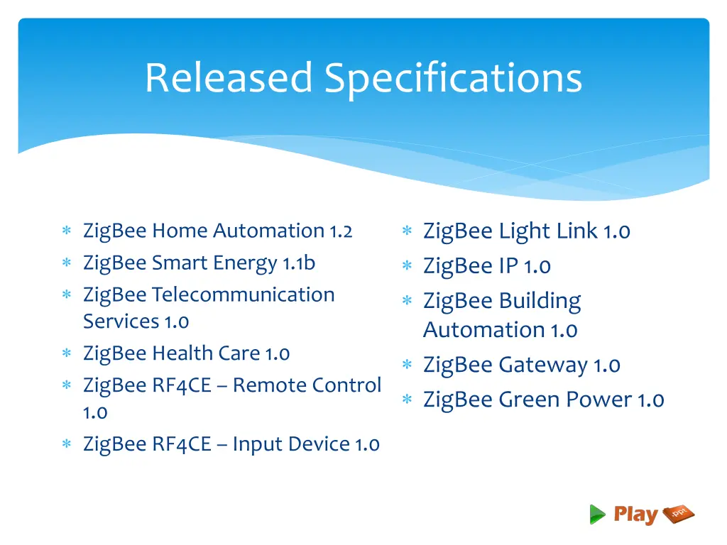released specifications