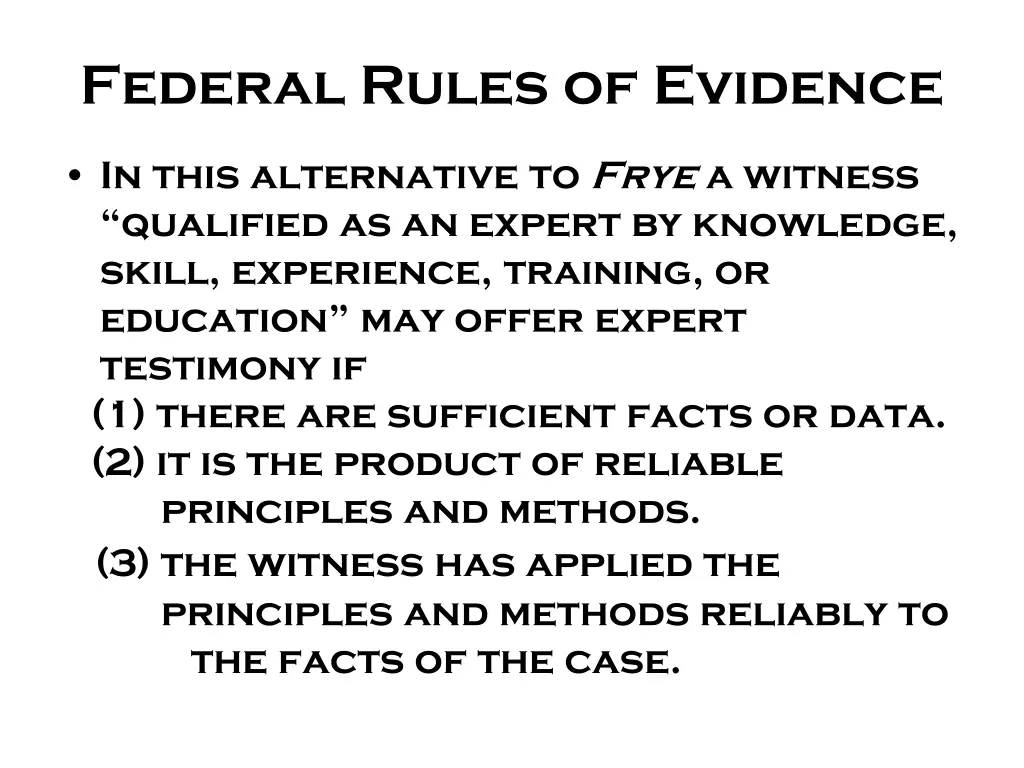 federal rules of evidence