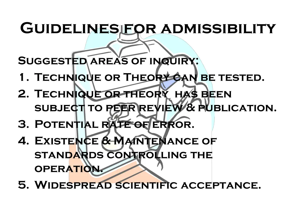 guidelines for admissibility