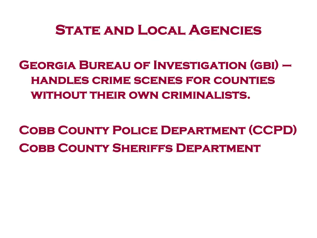 state and local agencies state and local agencies