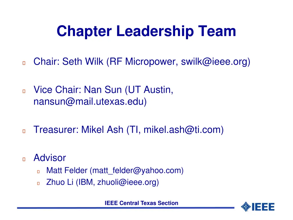 chapter leadership team