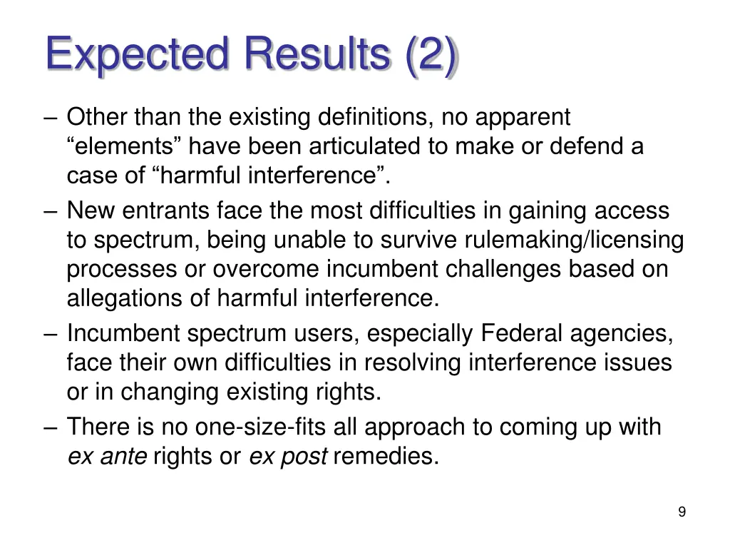 expected results 2