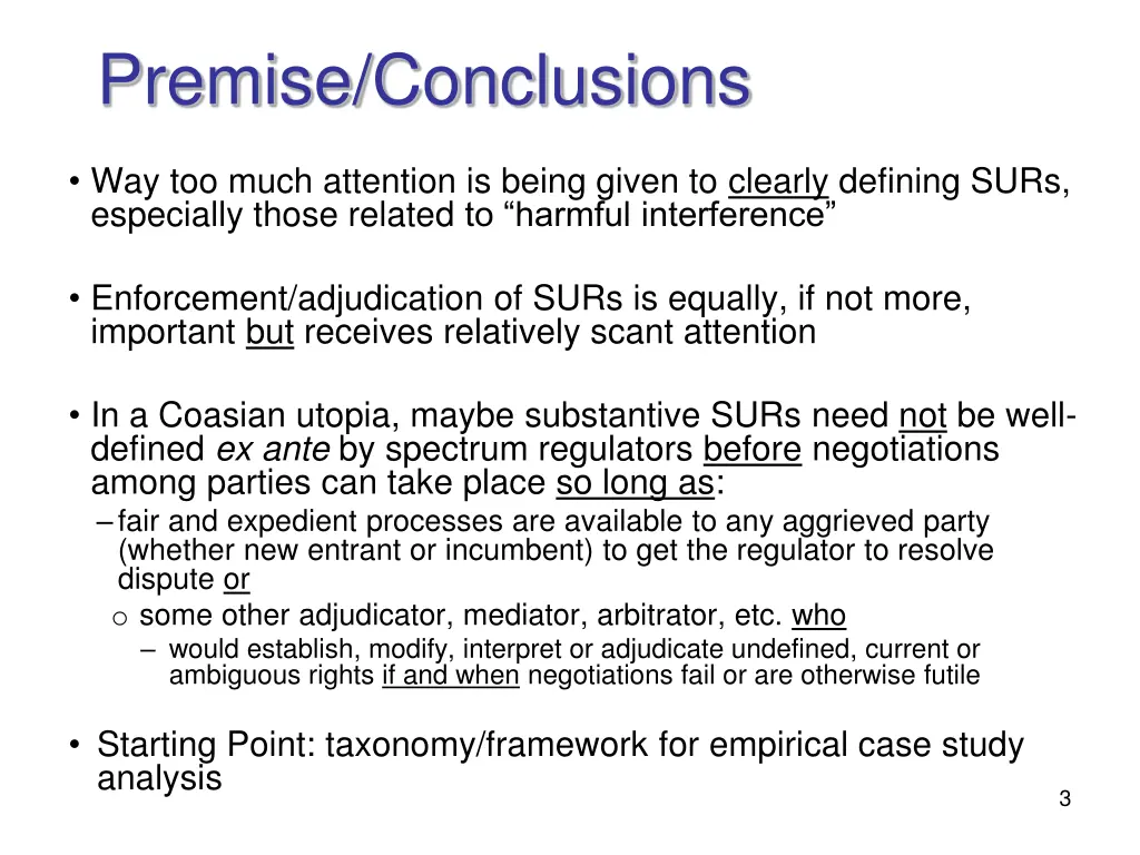premise conclusions