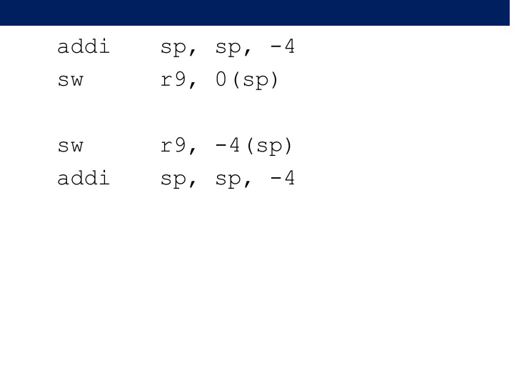 addi sw