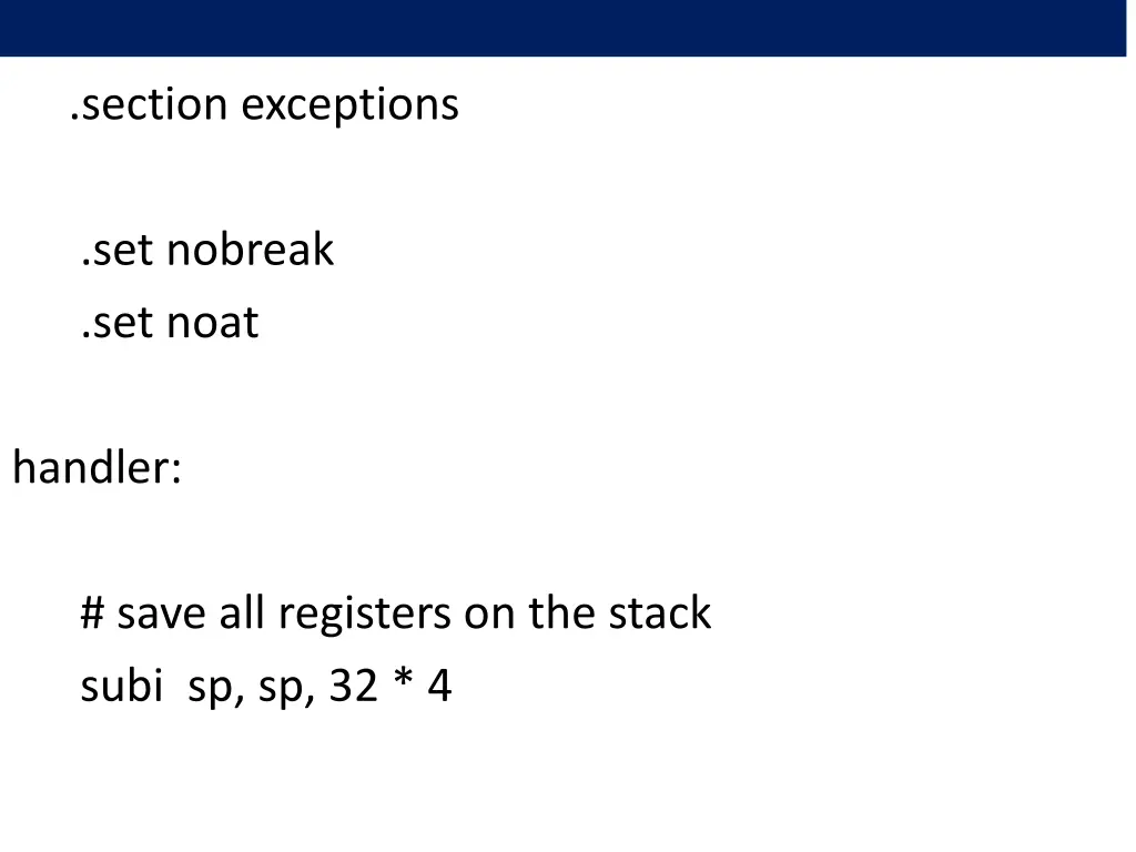 section exceptions