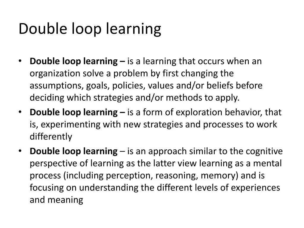 double loop learning 1