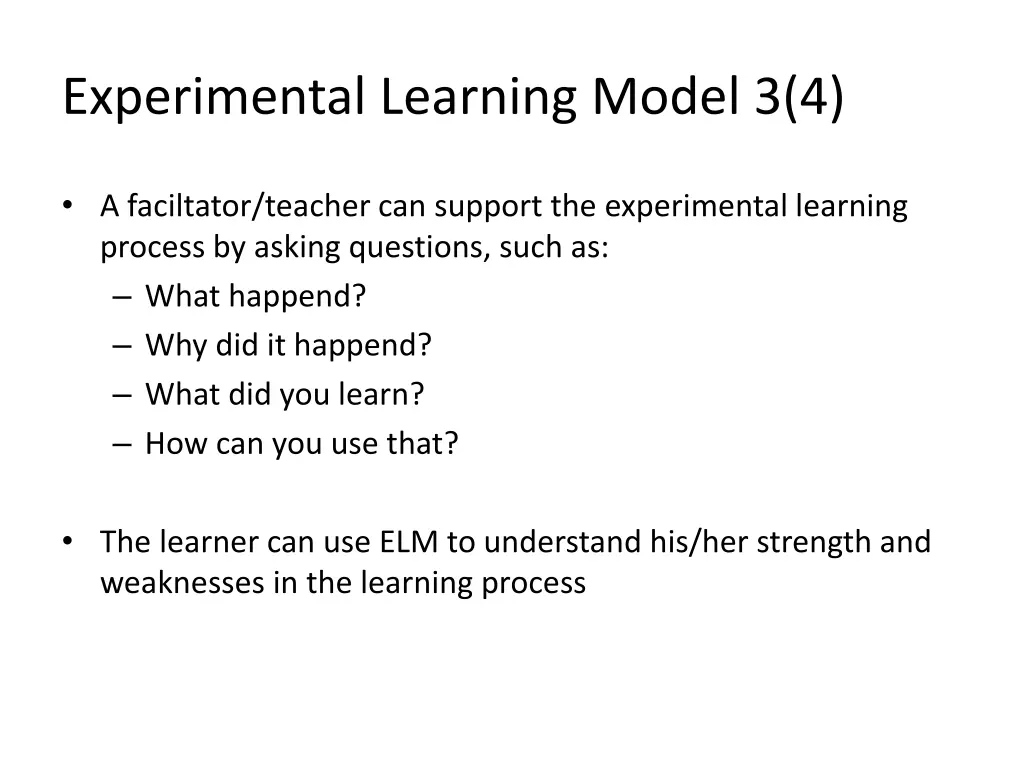 experimental learning model 3 4