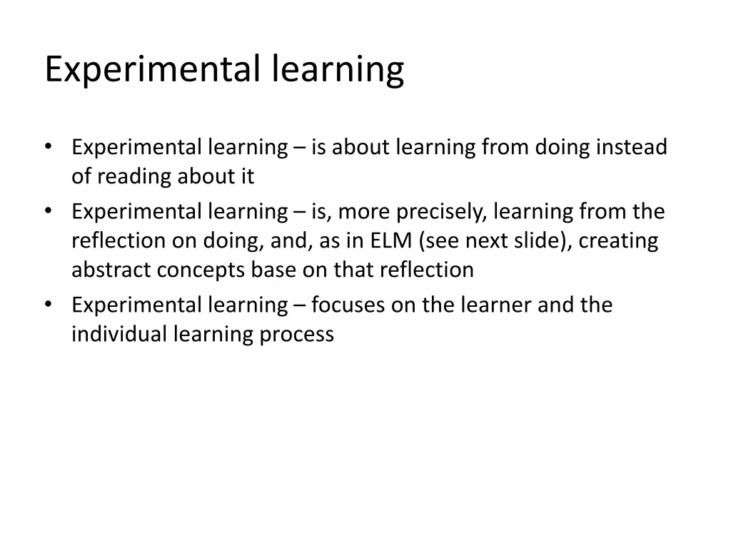 experimental learning