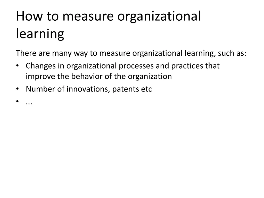 how to measure organizational learning