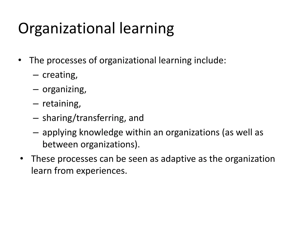 organizational learning 2